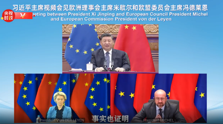 Das 23. China-EU-Gipfeltreffen am 01. April 2022 per Videokonferenz abgehalten