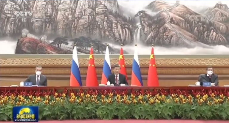 Videogespräch zwischen Xi Jinping und Wladimir Putin