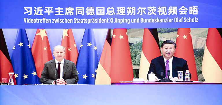 Videotreffen zwischen Xi Jinping und Olaf Scholz