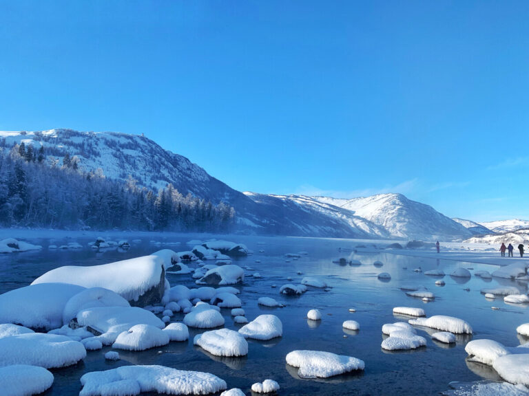 Landschaftszone Kanas in Xinjiang im Winter